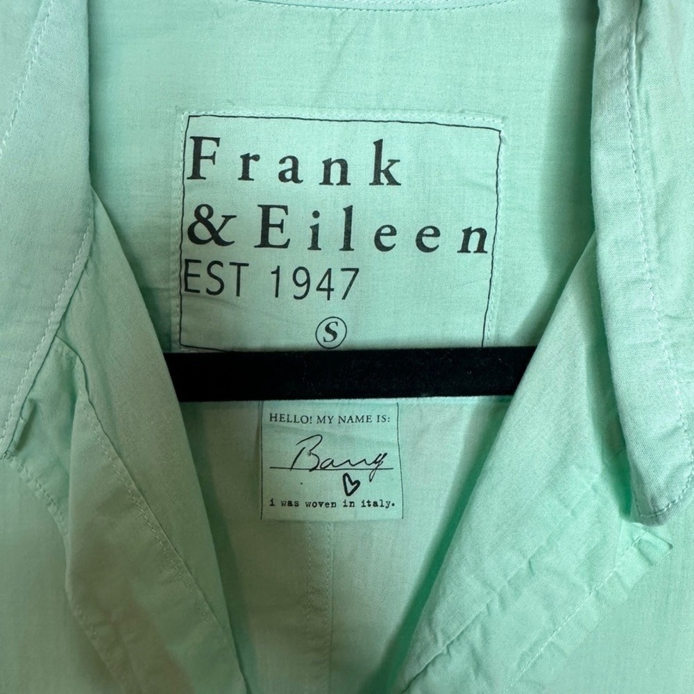Frank & Eileen Barry Mint Green Cotton Button Up Shirt Womens Small‎ Made in USA - Picture 4 of 7